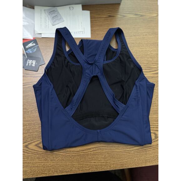 NWT Speedo Women Blue Ultraback One-Piece Bathing Swimsuit Swimwear Size 6 - Picture 2 of 3